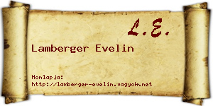 Lamberger Evelin névjegykártya